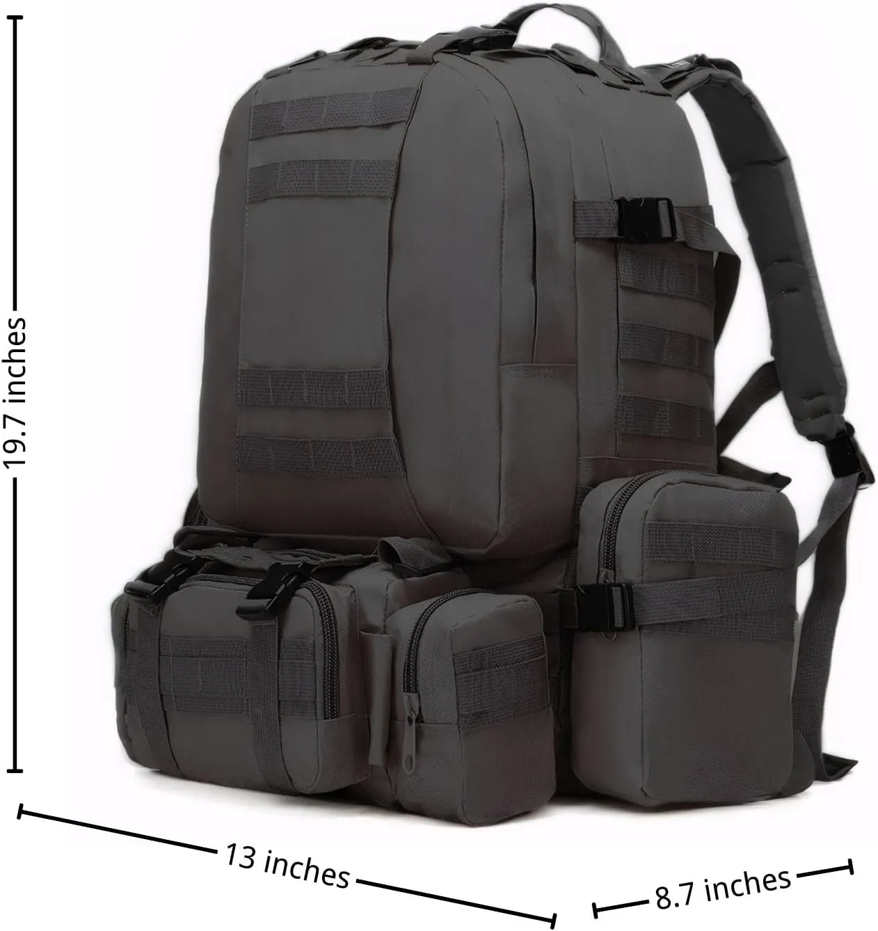 Military Tactical Backpack for Men Waterproof Bug Out Bag Survival Rucksack Go Bag Emergency Molle System Army 3 Day Assault Pack for Camping Hiking Hunting with SOG Features