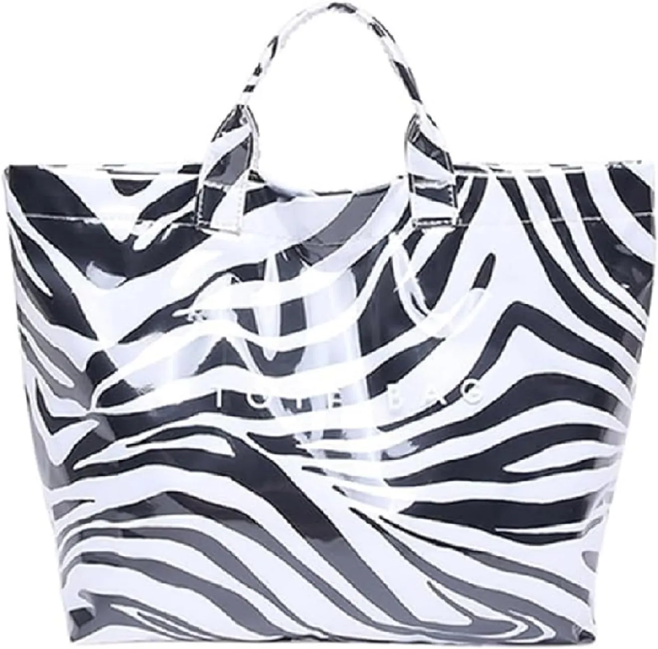 MINGRI Large Tote Bags for Women PVC Clear Totes Bag Plastic Carry All Bag Kraft Paper Shoulder Handbag Hobo for Work Travel