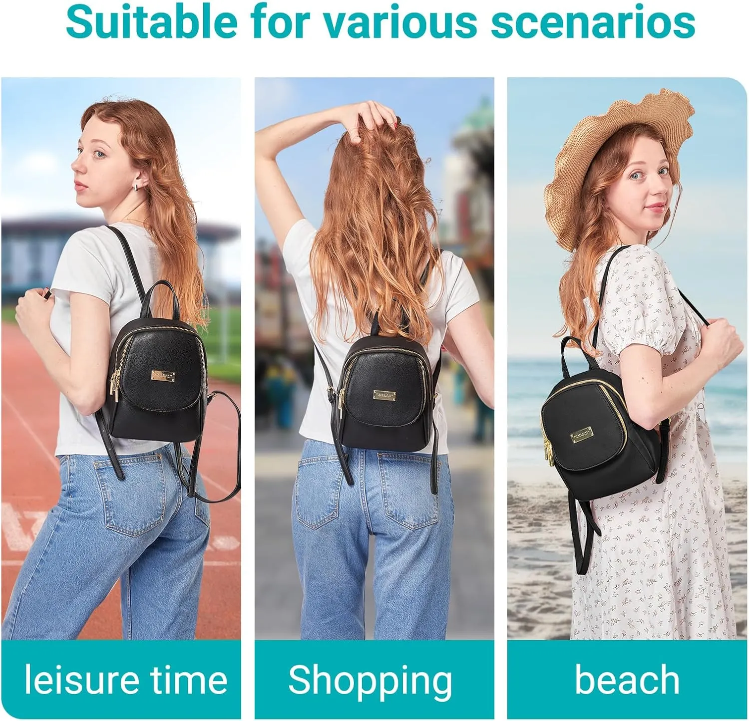 Mini Backpack Purse For Women, Small size Leather Backpacks For Lady Cute Wallet Backpacks Tiny Backpack
