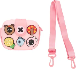 mini Camera, Multi Color Cartoon, Large Capacity Shoulder for mini, Made of Skin Friendly EVA Material, Shockproof and (Roseate)