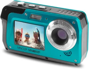 Minolta MN40WP 48MP Waterproof Digital Camera – Dual LCD Screens, 2.7K QHD Video, 16x Digital Zoom, Anti-Shake, Face Detection, 10ft Waterproof (Blue​)