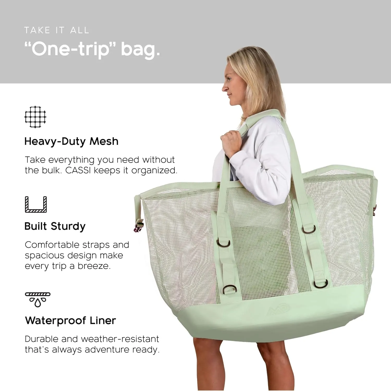 MISSION Boat Gear CASSI Heavy-Duty Outdoor Tote and Waterproof Marine-Grade Mesh Boat Bags