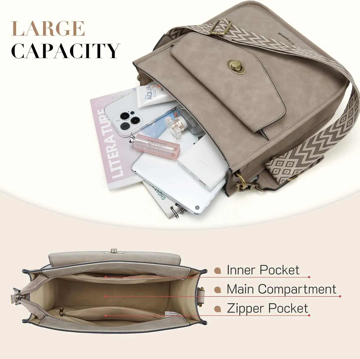 Missnine Hobo Bag Purses and Handbags for Women Top Handle Handbags with Pocket Zipper