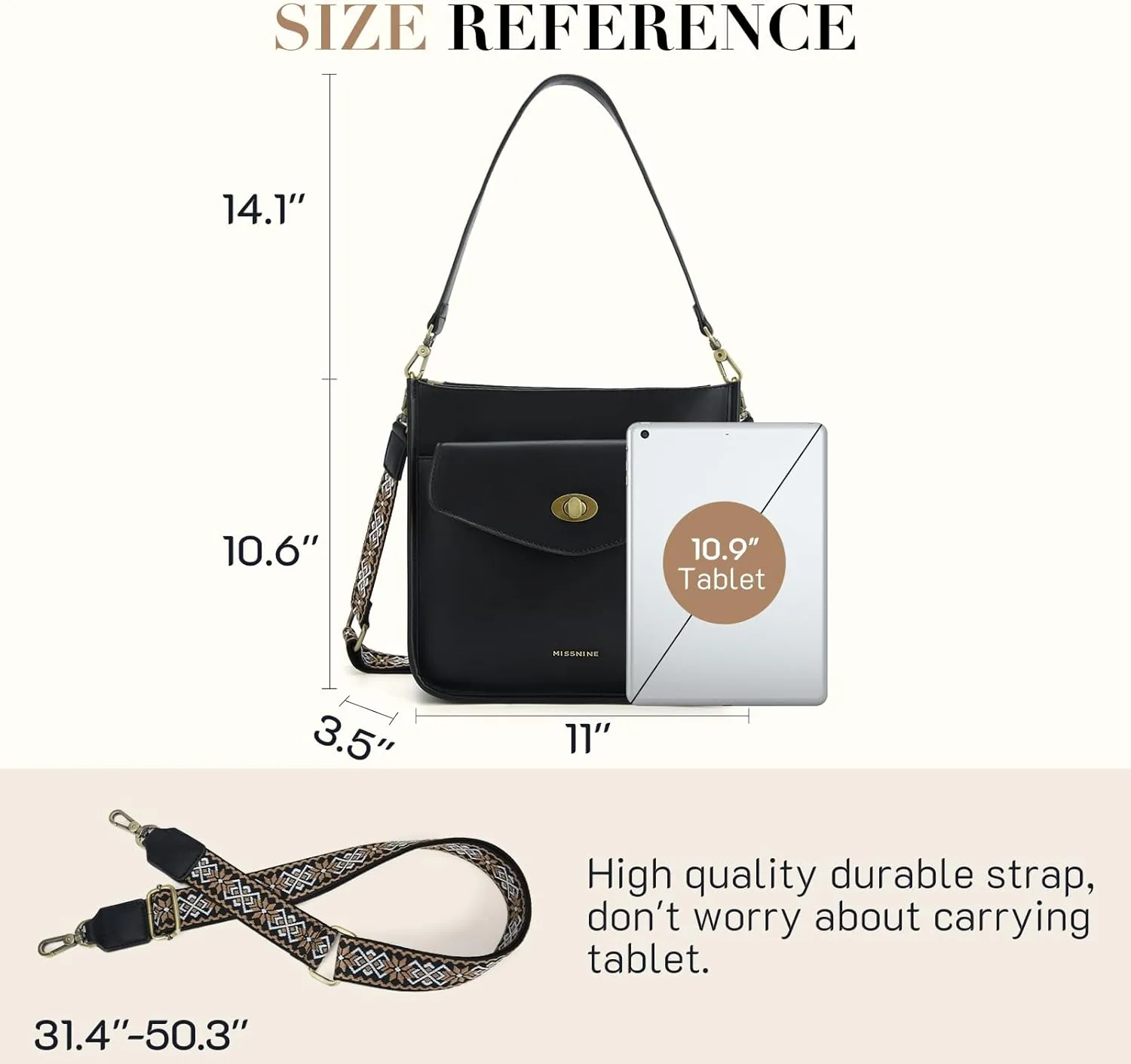Missnine Hobo Bag Purses and Handbags for Women Top Handle Handbags with Pocket Zipper