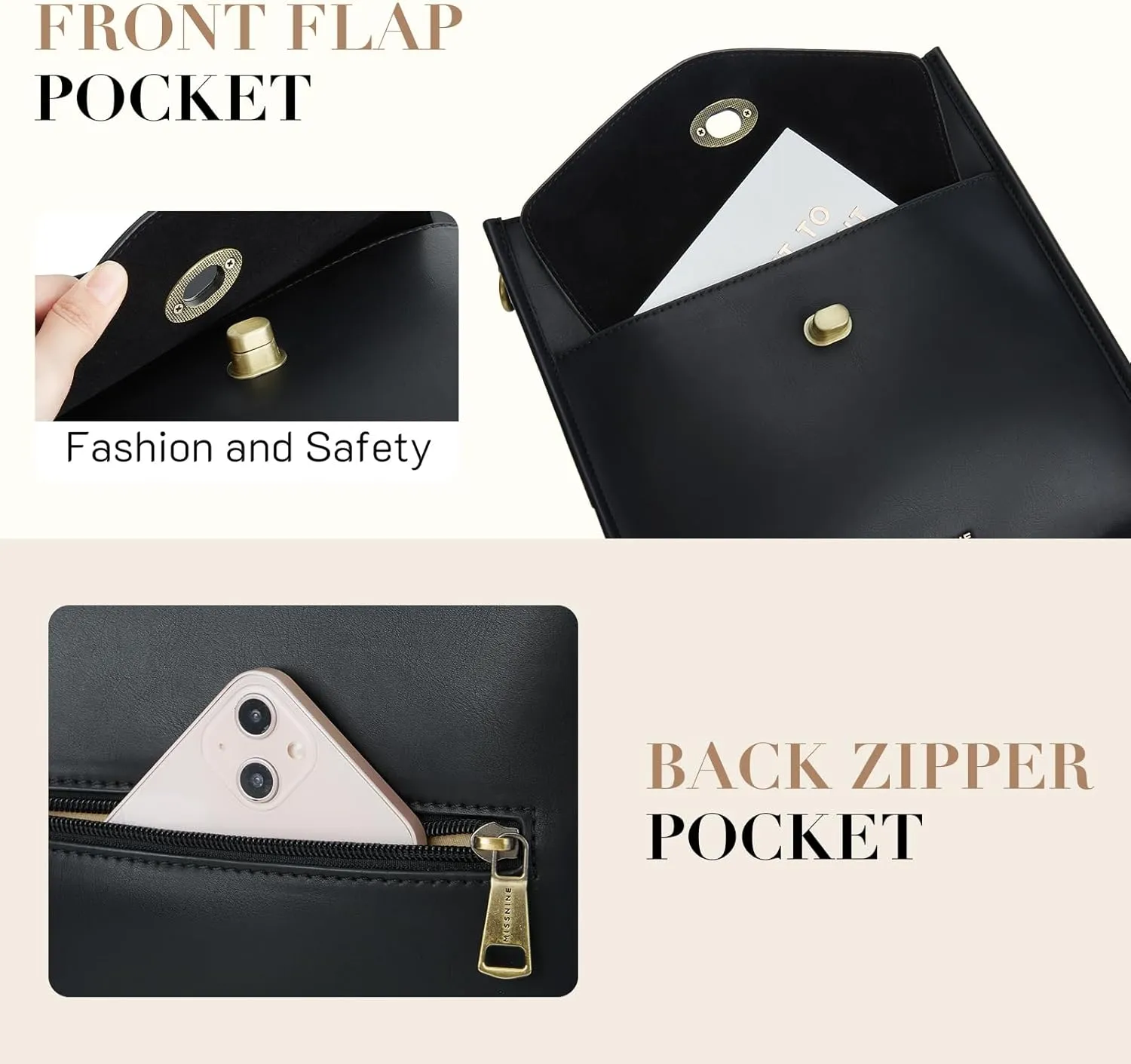Missnine Hobo Bag Purses and Handbags for Women Top Handle Handbags with Pocket Zipper