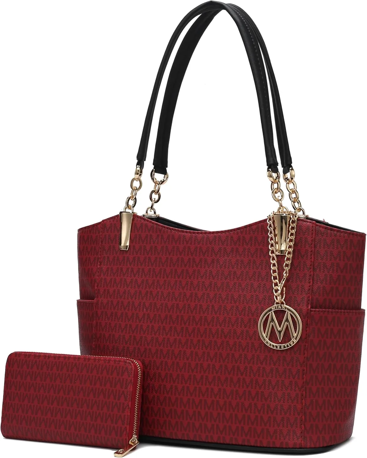 MKF Shoulder Bag for Women & Wallet Purse Set: PU Leather Tote Handbag – Top-Handle Stylish Satchel Pocketbook