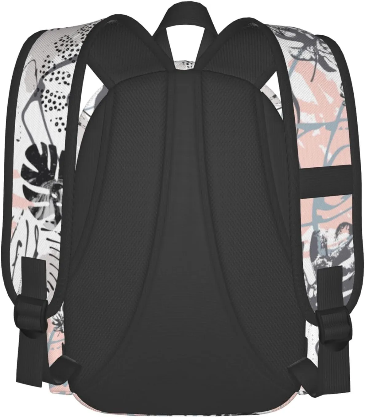 Modern Tropical Leaves Grunge Marbling Textures Doodles Geometric Laptop Backpack Shoulder Bag Laptop Pack Travel Backpacks Commuter Back Pack Casual Daypack Bags With Side Pockets