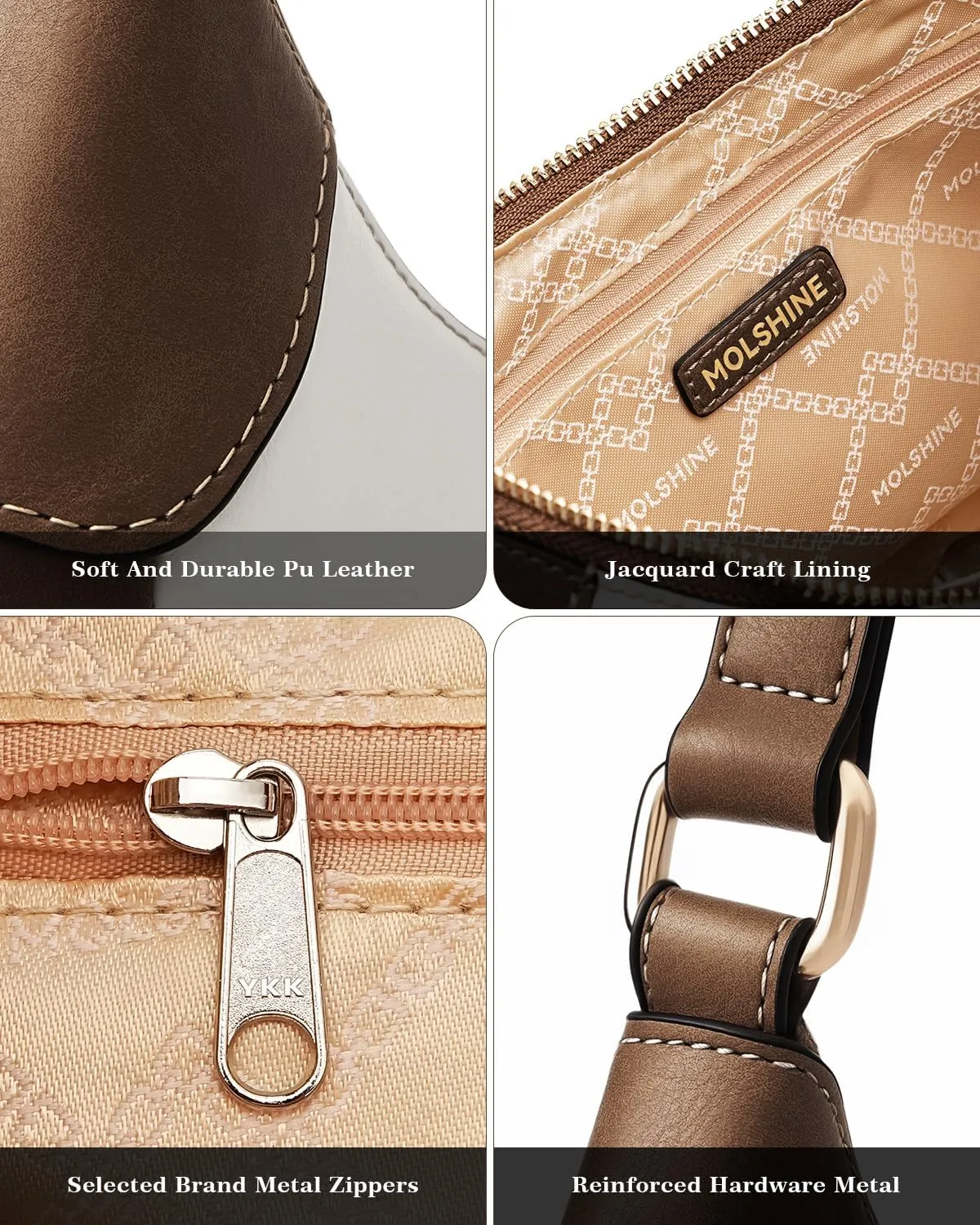 molshine Shoulder Bag, PU Leather Crescent Handbag, Armpit Bag, Party Clutch Purse for Women Lady Model DLK0059