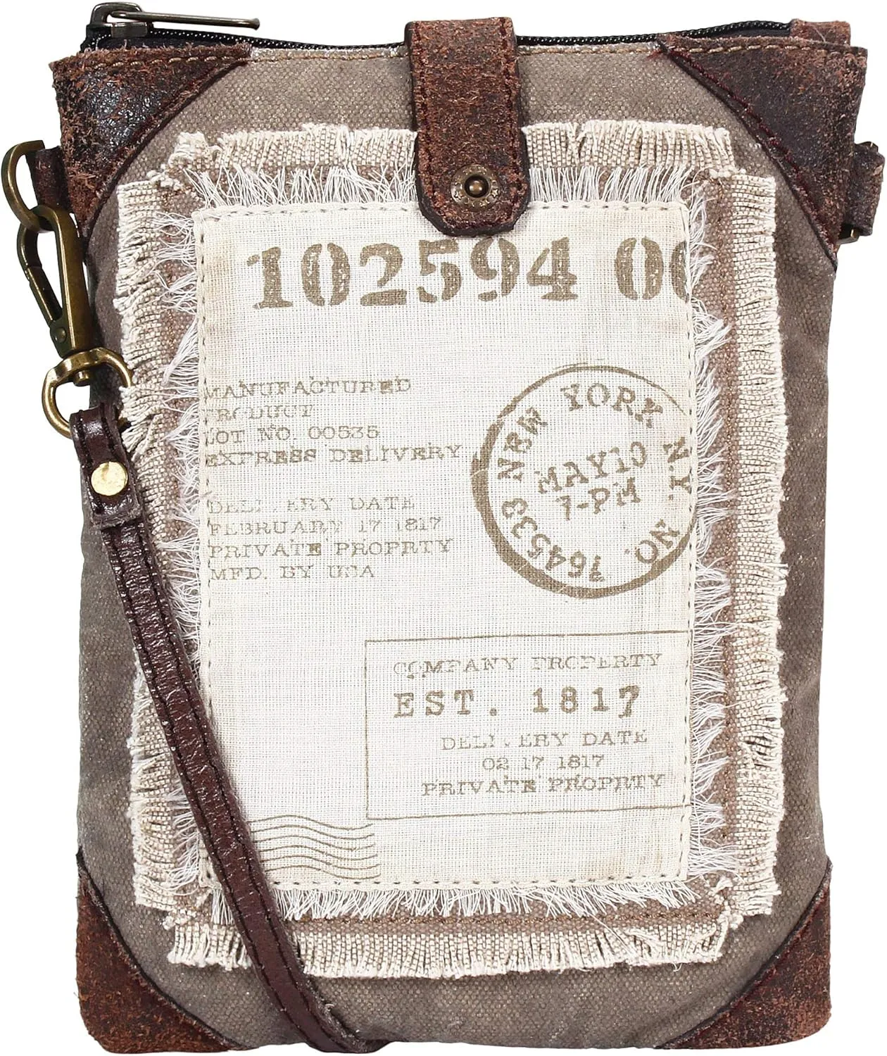 Mona B. Recycled Upcycled Tahoe Tote and Atlas Crossbody Canvas with Vegan Leather Trim (Atlas-Crossbody)