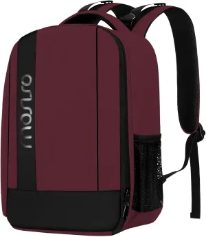 MOSISO Camera Backpack,DSLR/SLR/Mirrorless Photography Backpack Buffer Padded Shockproof Camera Bag with Customized Modular Inserts&Tripod Holder Compatible with Canon,Nikon,Sony etc, Wine Red