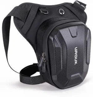 Motorcycle Drop Leg Bag For Men Women Tactical Thigh Bag With Leg Strap Waterproof Leg Pouch Bag Hard Shell For Travel Outdoor Motorcycle Riding Black