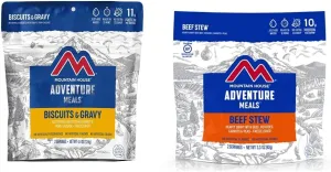 Mountain House Biscuits & Gravy (2 Servings) and Beef Stew (2 Servings) | Freeze Dried Backpacking & Camping Food