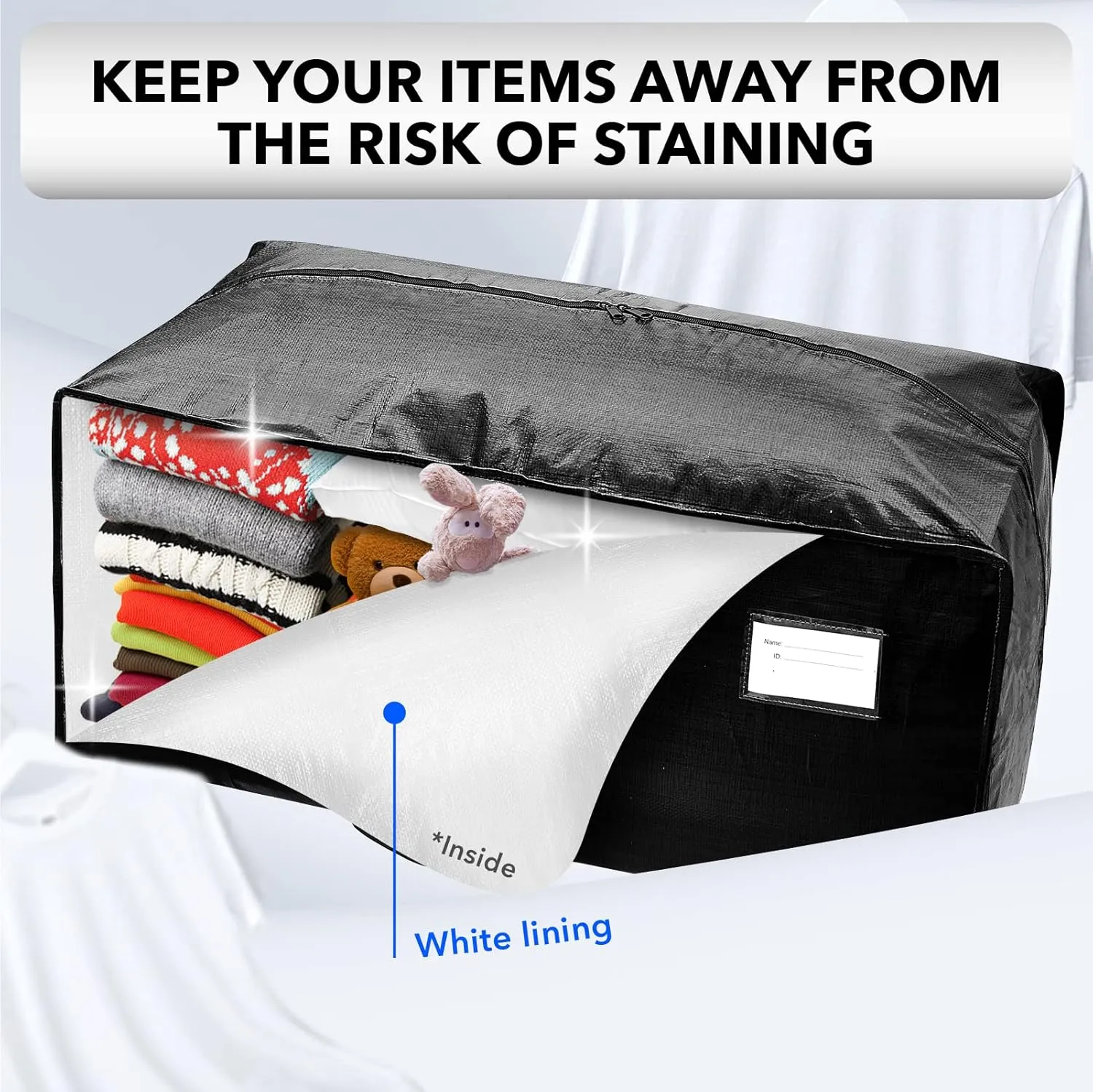 Moving Bags Heavy Duty,Extra Large Moving Bags for Travel/College Packing/Storage/Organization/Seasonal Clothes & Bedding Storage,Moving Supplies Bins,Compatible with Ikea Frakta Cart (Black,4 Pack)
