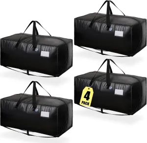 Moving Bags Heavy Duty,Extra Large Moving Bags for Travel/College Packing/Storage/Organization/Seasonal Clothes & Bedding Storage,Moving Supplies Bins,Compatible with Ikea Frakta Cart (Black,4 Pack)