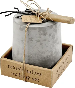 Mud Pie Mini Marshmallow Smore's Roasting Set, Pit 4" x 4" Dia | Skewer 5 3/4"