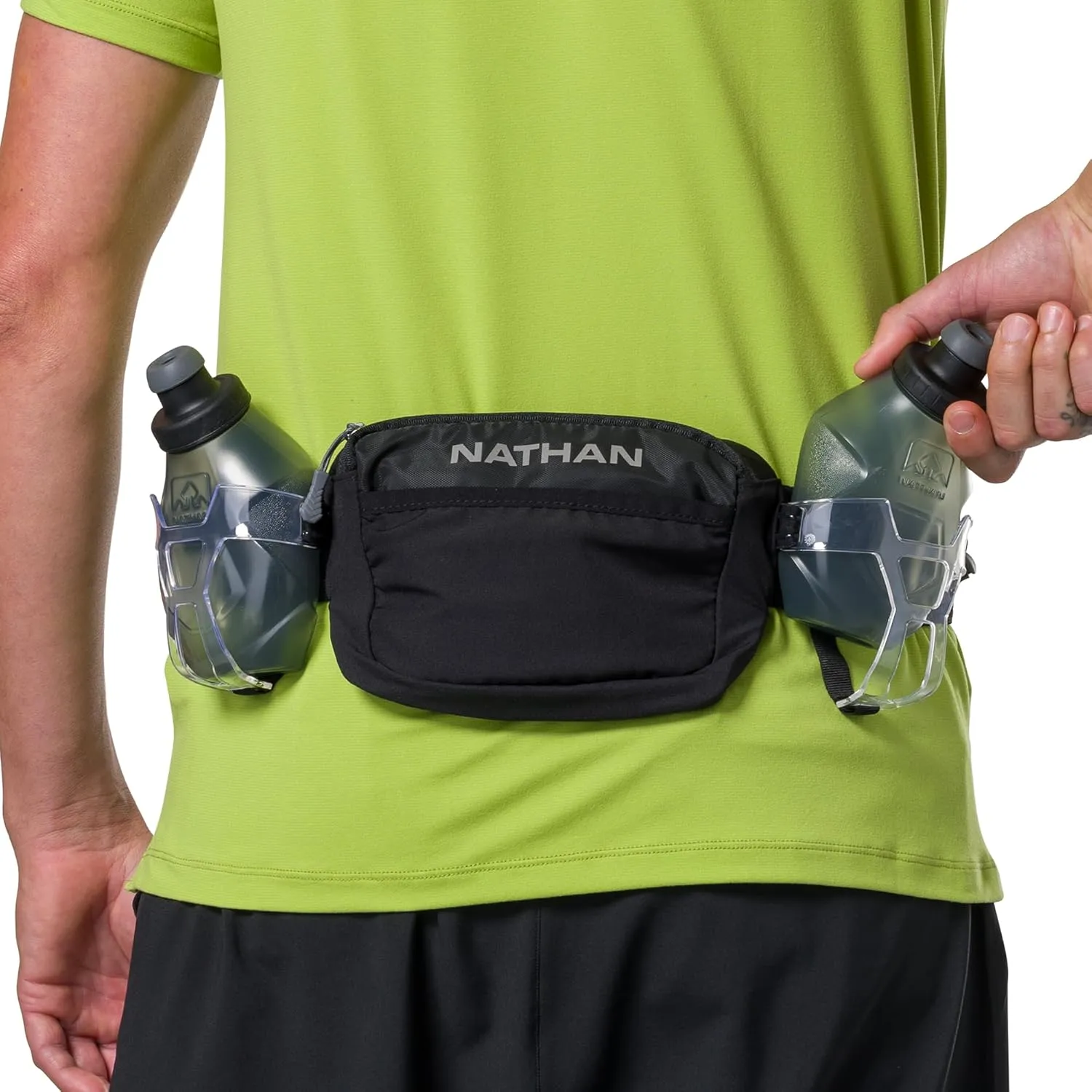 Nathan Running Belt Hydration with Flasks, Storage Pockets, Trail Mix Plus, Running Water Bottle Belt, Insulated, Walking, Hiking