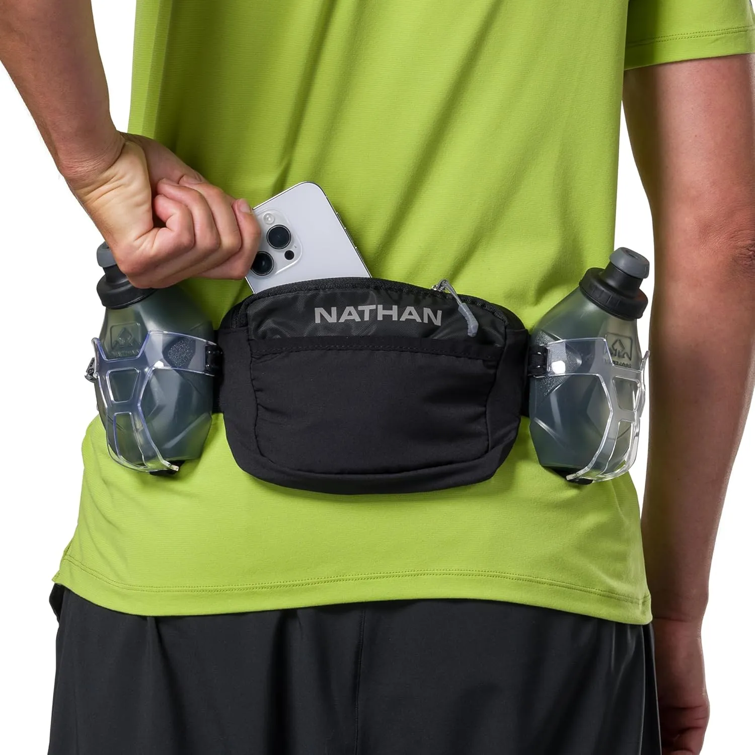 Nathan Running Belt Hydration with Flasks, Storage Pockets, Trail Mix Plus, Running Water Bottle Belt, Insulated, Walking, Hiking