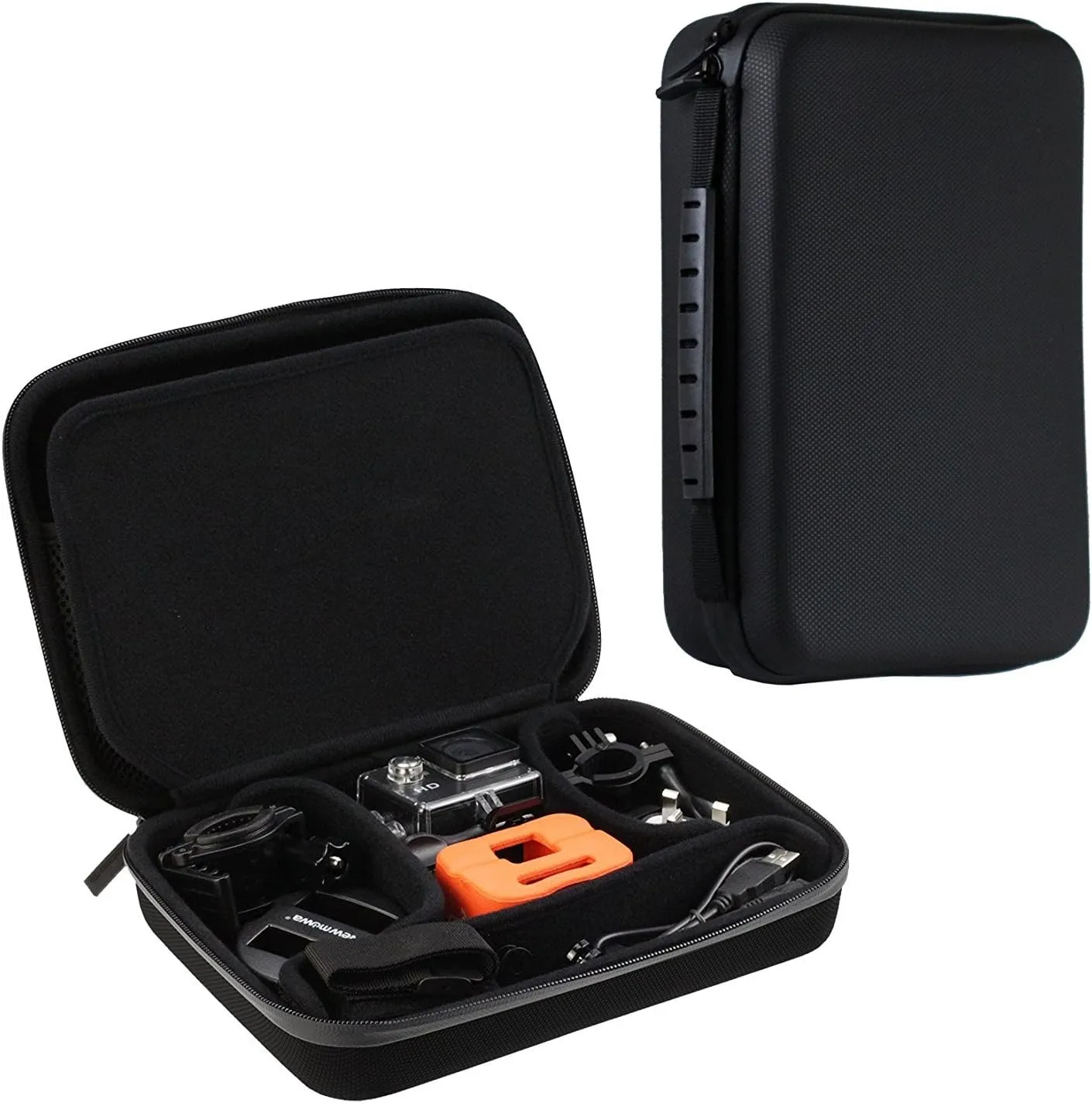 Navitech Charcoal Grey Heavy Duty Rugged Slim Line Action Cam Case/Cover Compatible With The Excelvan Q8 Action Cam (16MP FHD 1080P Wi-Fi Waterproof Sport Camera, 2.0 Inch