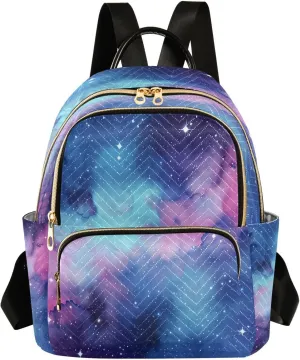 Nebula Starfield Blue Backpack Purse for Women Fashion Backpack Handbags with Anti-theft Back for Ladies Hiking M