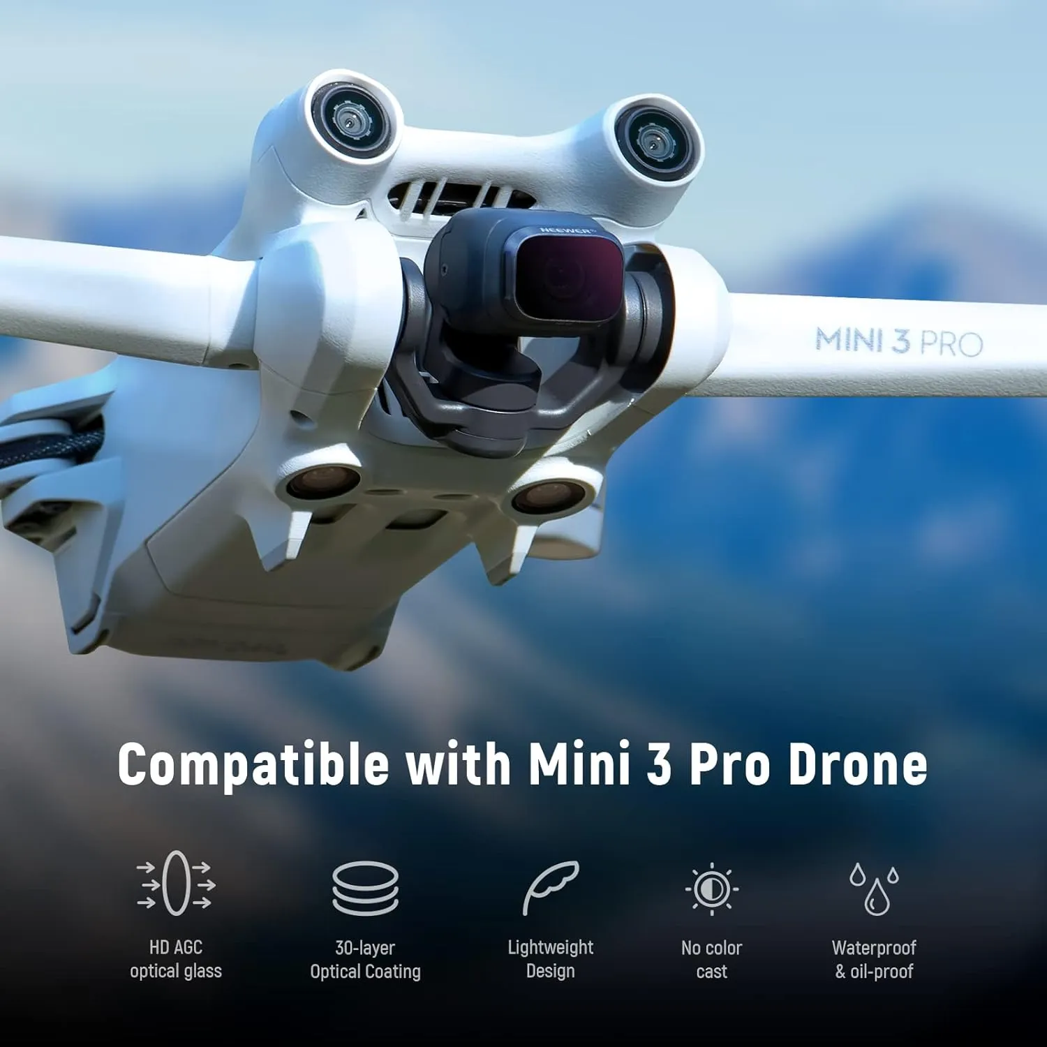 Neewer ND Filter Set Compatible with DJI Mini 3/Mini 3 Pro, 6 Pack CPL ND8 ND16 ND32 ND64 ND128 Neutral Density Filter Drone Lens Accessory, Multi Coated HD Optical Glass, Aluminum Alloy Frame