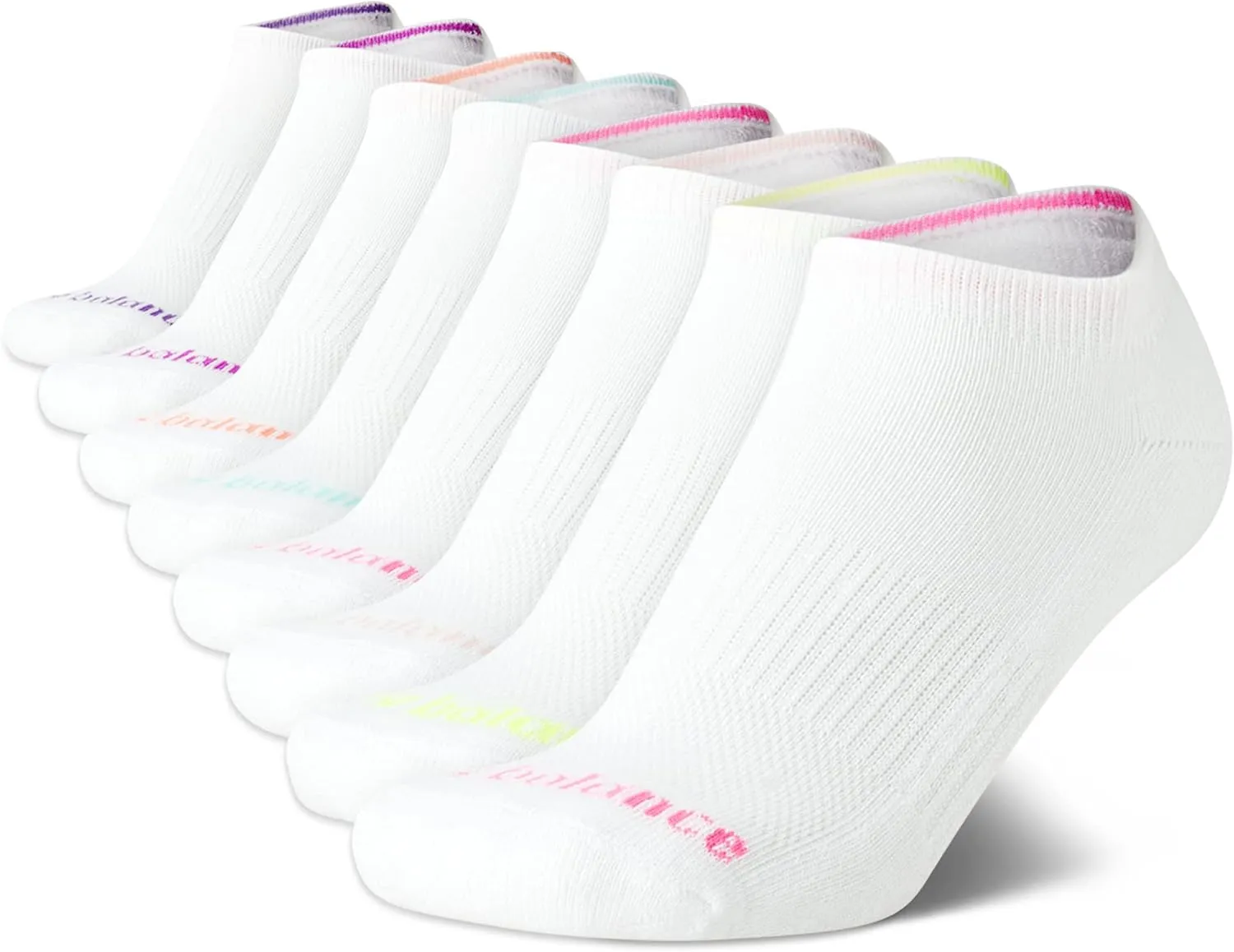 New Balance Girls' Performance Cushioned No Show Socks-8 Pairs-Breathable Mesh Arch Support