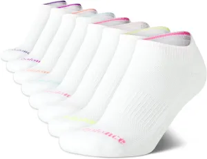 New Balance Girls' Performance Cushioned No Show Socks-8 Pairs-Breathable Mesh Arch Support