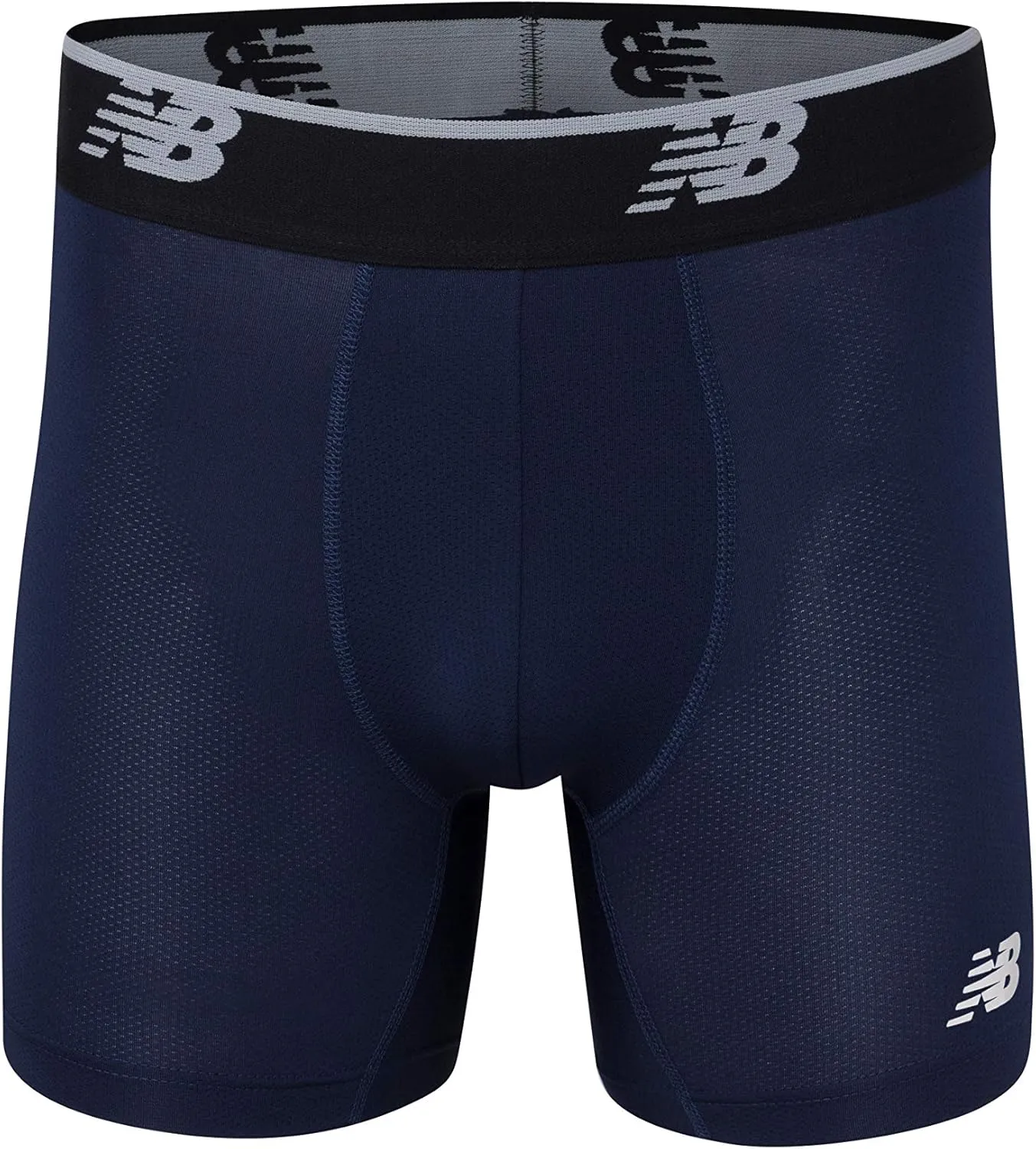 New Balance Men's No Fly Boxer Brief Underwear with Jacquard Waistband, Breathable Lightweight, Moisture Wicking (3 Pack)