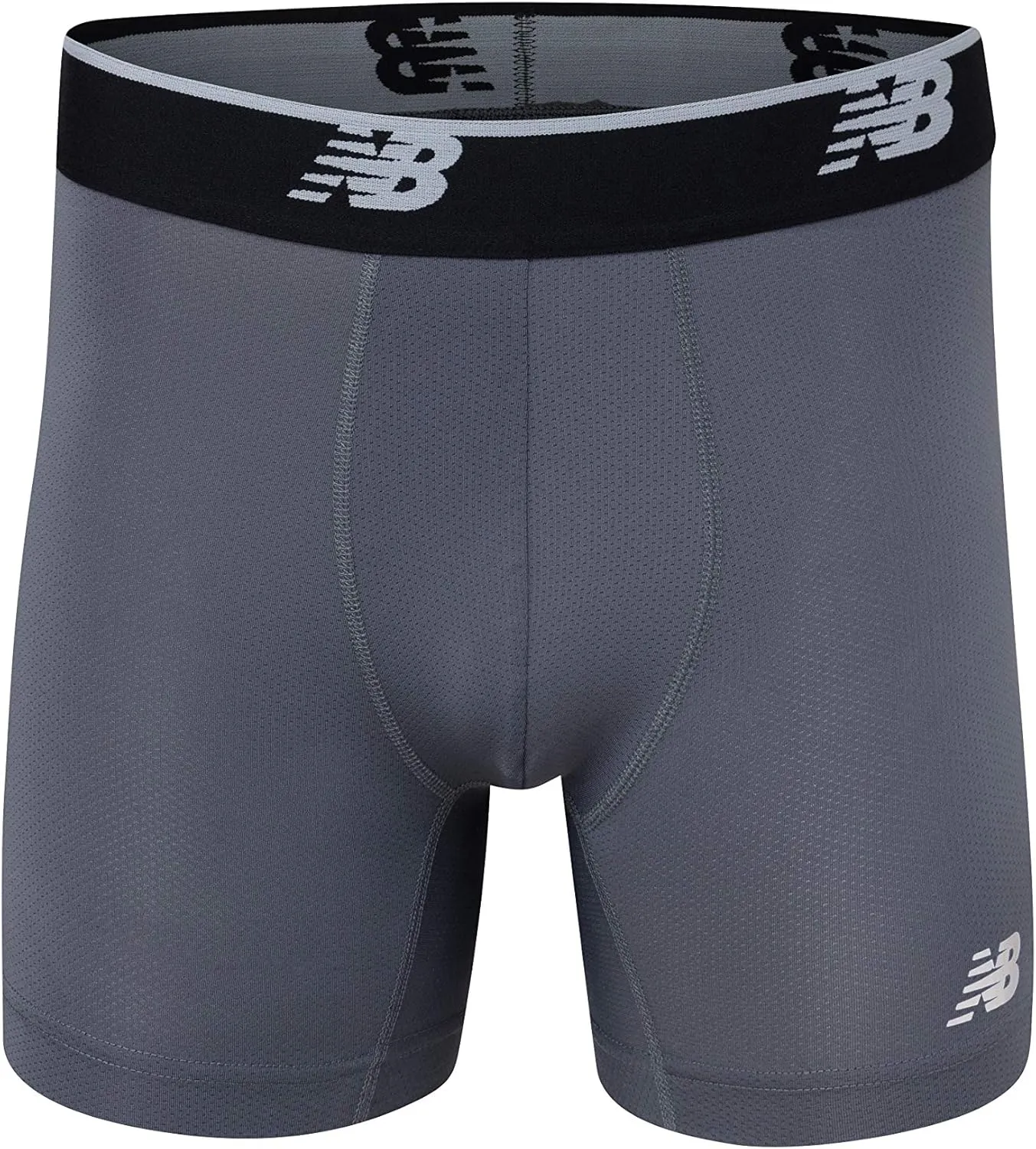 New Balance Men's No Fly Boxer Brief Underwear with Jacquard Waistband, Breathable Lightweight, Moisture Wicking (3 Pack)