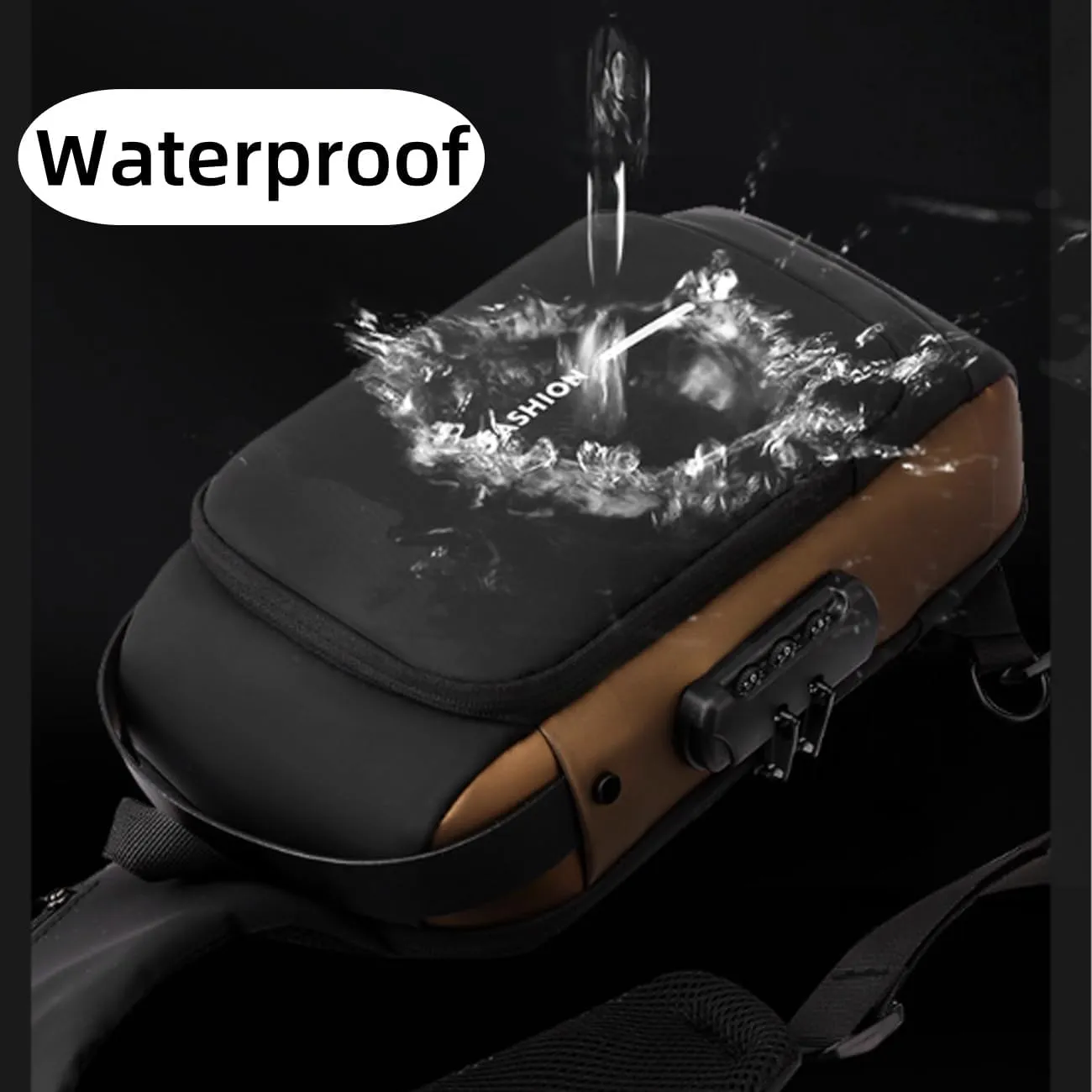 New Carbon Fiber Streamline Anti-theft Sling Bag, USB Charging Port Waterproof Crossbody Bag for Daily Trips, Travel
