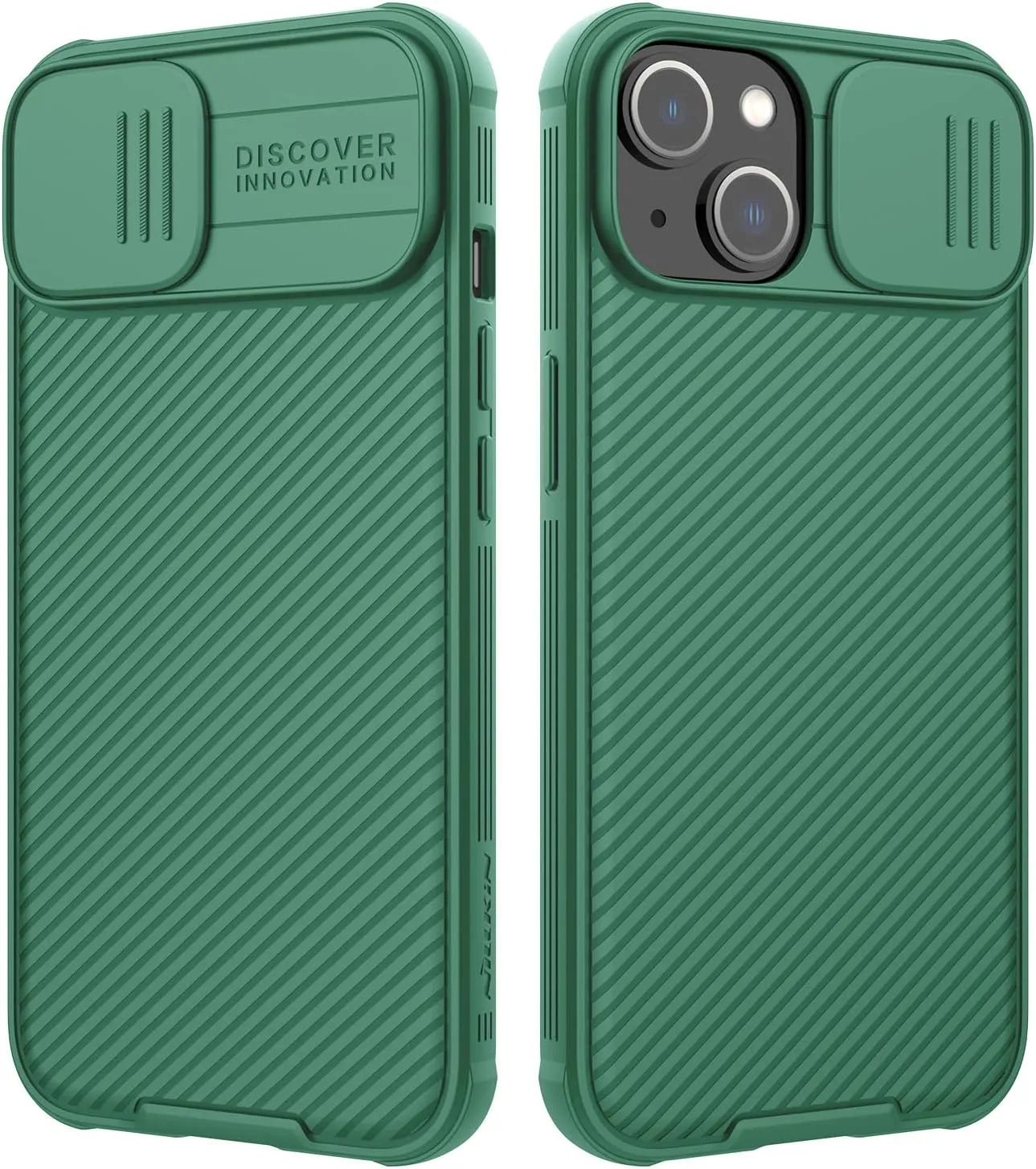 Nillkin Designed for iPhone 14 Plus Case with Camera Cover, CamShield Pro Case with Slide Camera Protection, Slim Fit Thin Shockproof Cover for iPhone 14 Plus 6.7 inch, Green