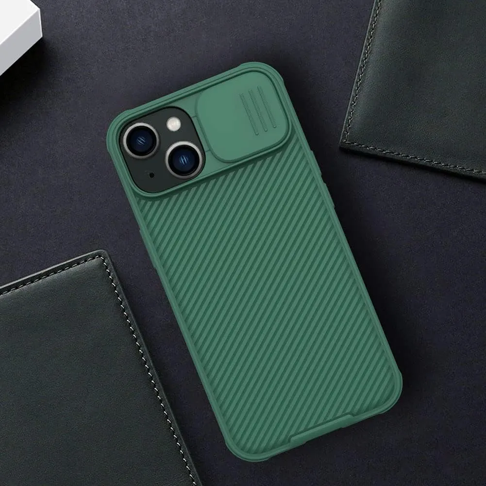 Nillkin Designed for iPhone 14 Plus Case with Camera Cover, CamShield Pro Case with Slide Camera Protection, Slim Fit Thin Shockproof Cover for iPhone 14 Plus 6.7 inch, Green