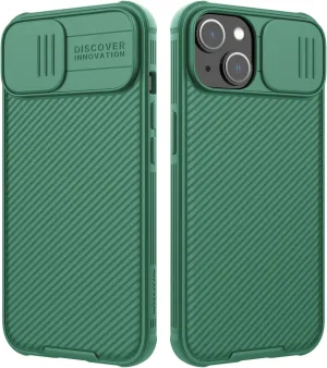 Nillkin Designed for iPhone 14 Plus Case with Camera Cover, CamShield Pro Case with Slide Camera Protection, Slim Fit Thin Shockproof Cover for iPhone 14 Plus 6.7 inch, Green