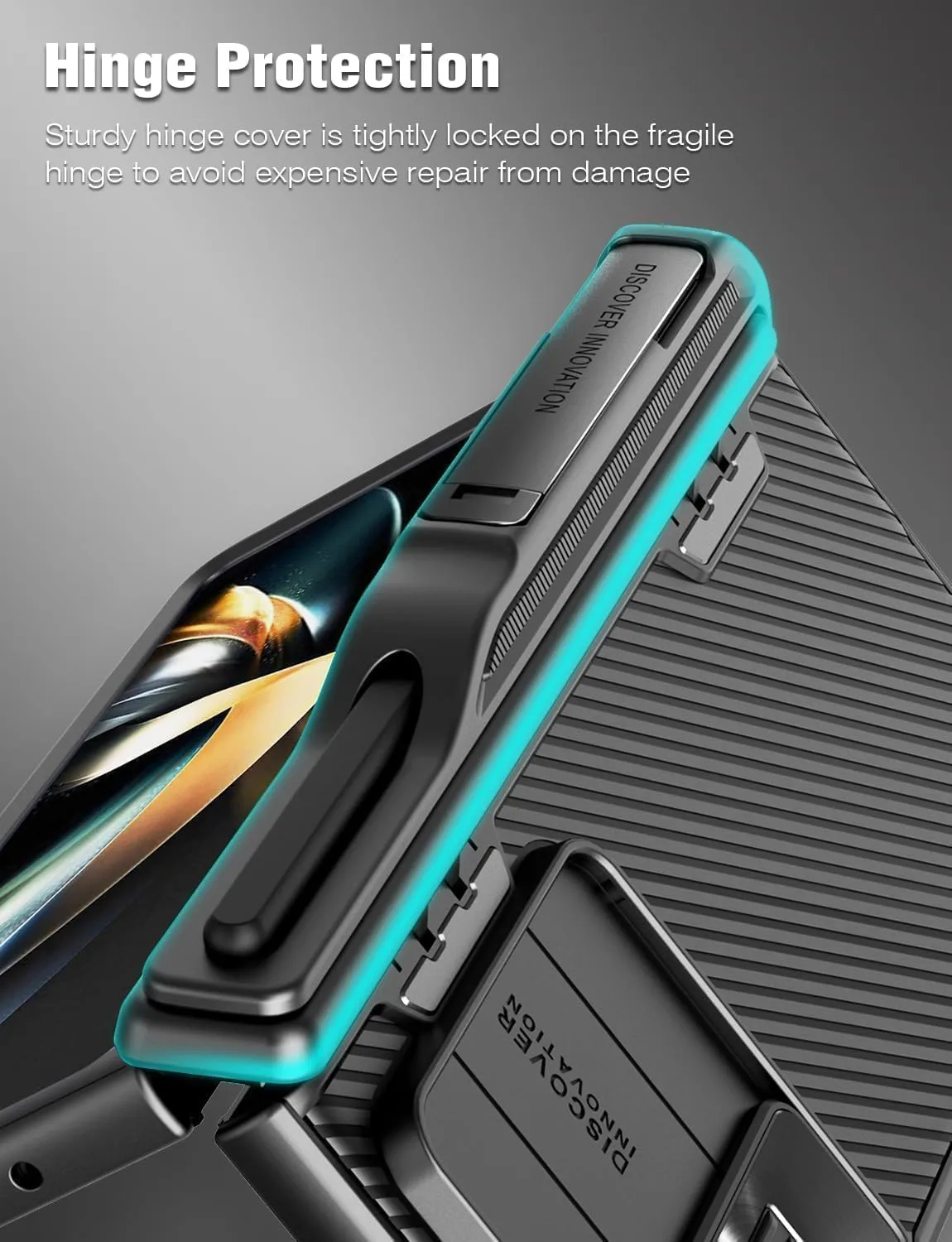 Nillkin for Galaxy Z Fold 5 Case with Detachable S Pen Holder, Hinge Protection & Metal Kickstand & Slide Camera Cover & Wireless Charging, Shockproof Slim Phone Case for Galaxy Z Fold 5 5G 2023, Blue