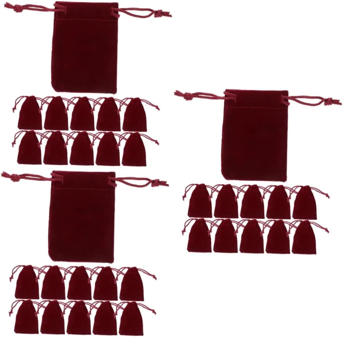 NOLITOY 3sets Drawstring Bag for Jewelry Small Drawstring Pouches Party Treats Bags Coin Pouches Bulk Drawstring Pouches Medium Size Presentation Bags 50pcs*3