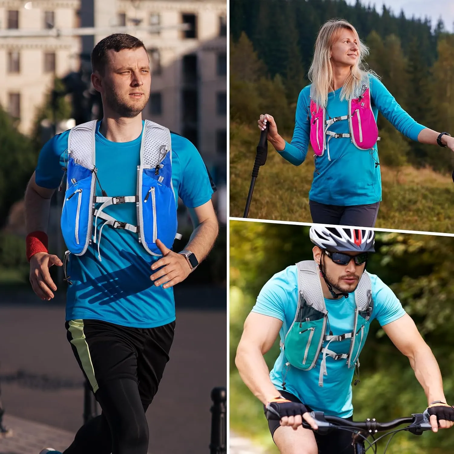 NONSAR Running Vest Backpack 7L, Running Vest for Men Women, Lightweight Pack with 500ml Soft Flask, Adjustable Chest Straps and Reflective Running Hydration Vest for Running Hiking Cycling Camping