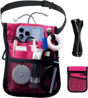 Nurse Fanny Pack for Women,Nursing Fanny Pack for Nurses,Nurse Waist Bag,Nurse Pocket Organizer with Adjustable Shoulder and Waist Strap for Medical Supplies(pink)