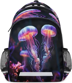 Ocean Colorful Jellyfish Backpack for Boys Girls Kids Schoolbag Children School Bookbag,Women Men Casual Daypack Students College Bookbags Jellyfish Travel Bags