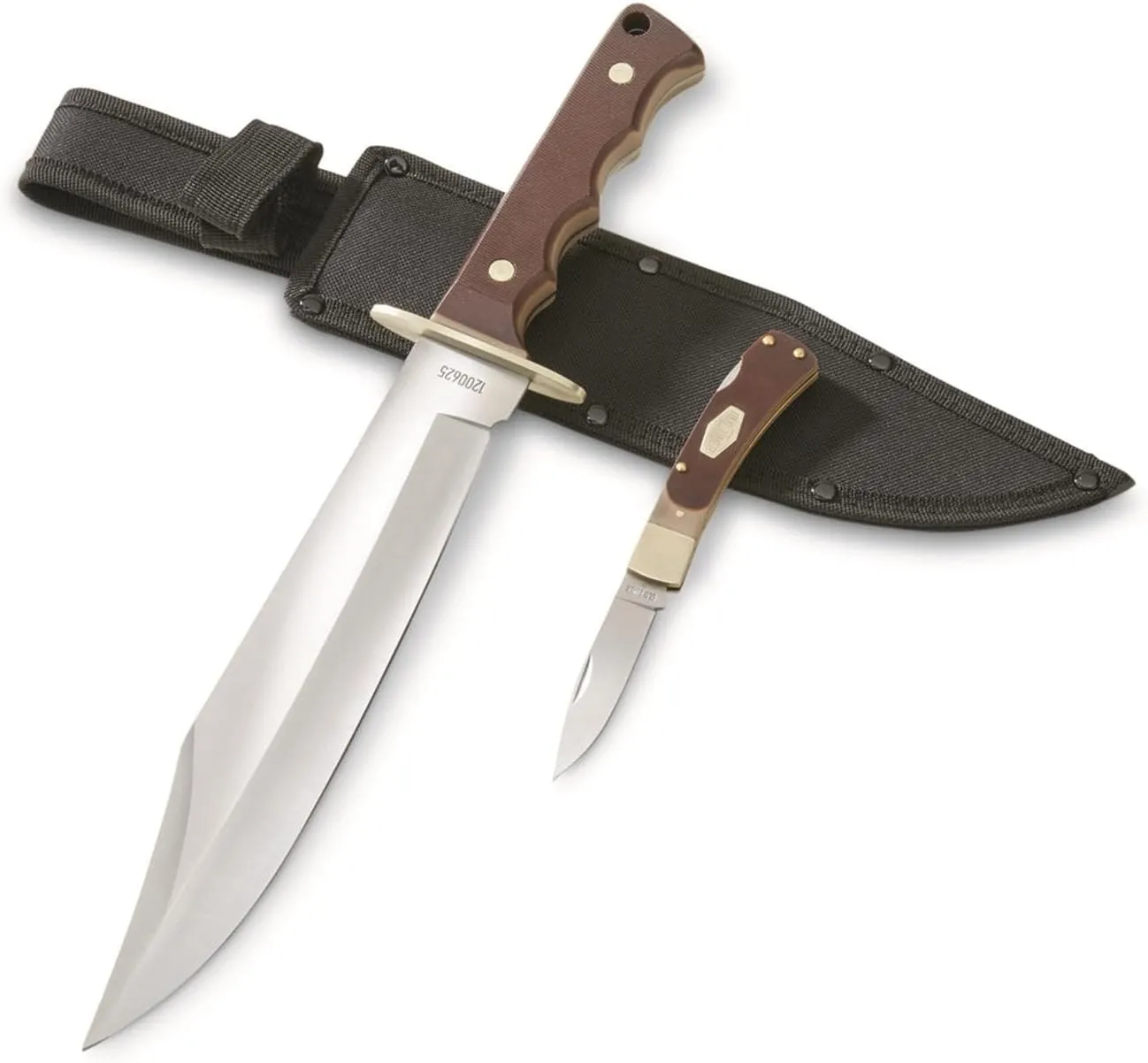 Old Timer Schrade Bowie w/Folder, Brown, 1200625