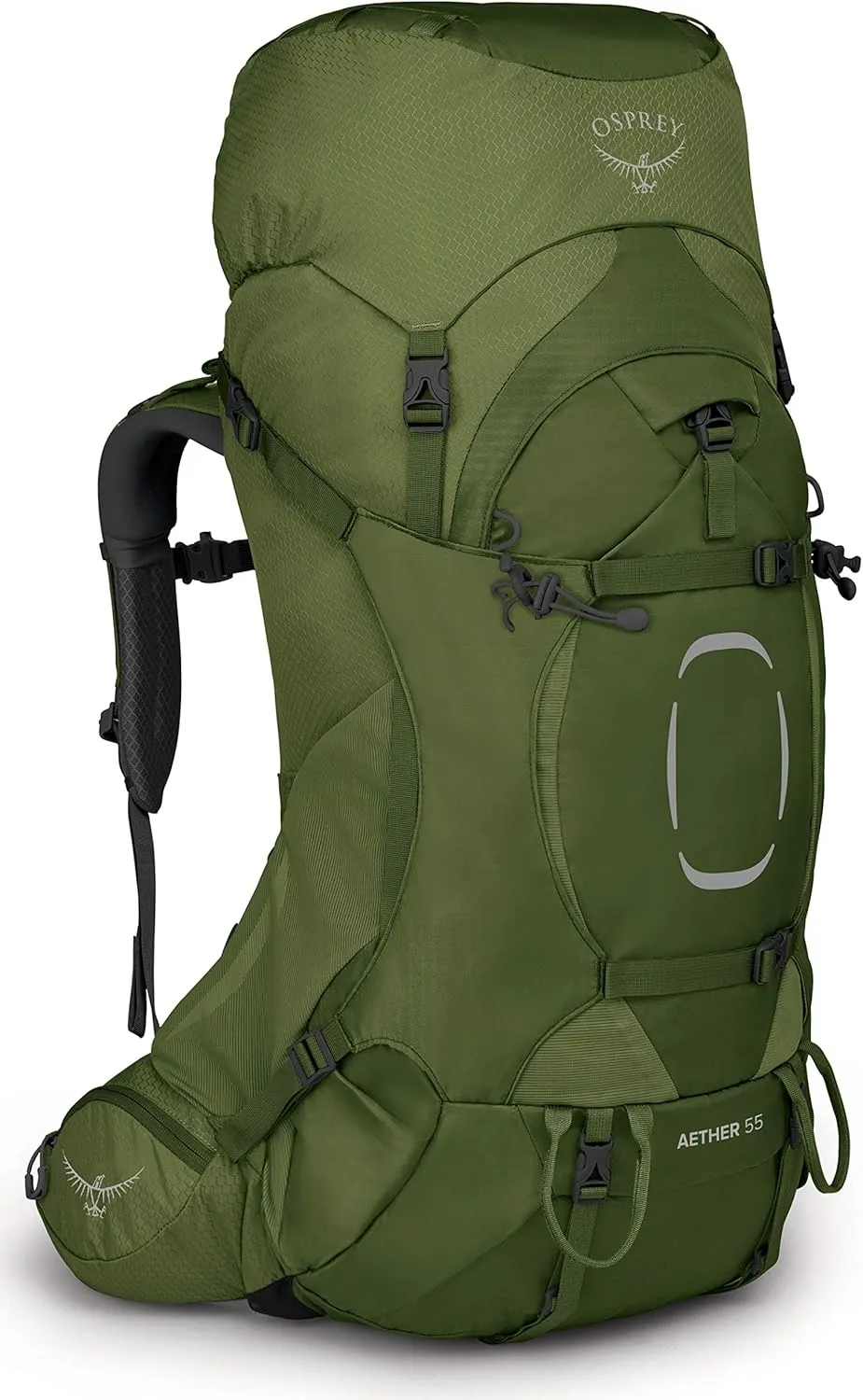 Osprey Aether 55L Men's Backpacking Backpack, Garlic Mustard Green, L/XL