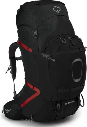 Osprey Aether Plus 85L Men's Backpacking Backpack, Black, L/XL