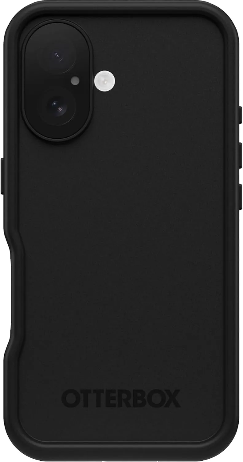 OtterBox iPhone 16 FRĒ Series Waterproof Case with MagSafe (Designed by LifeProof) - Black, Waterproof, 60% Recycled Plastic, Sleek and Stylish