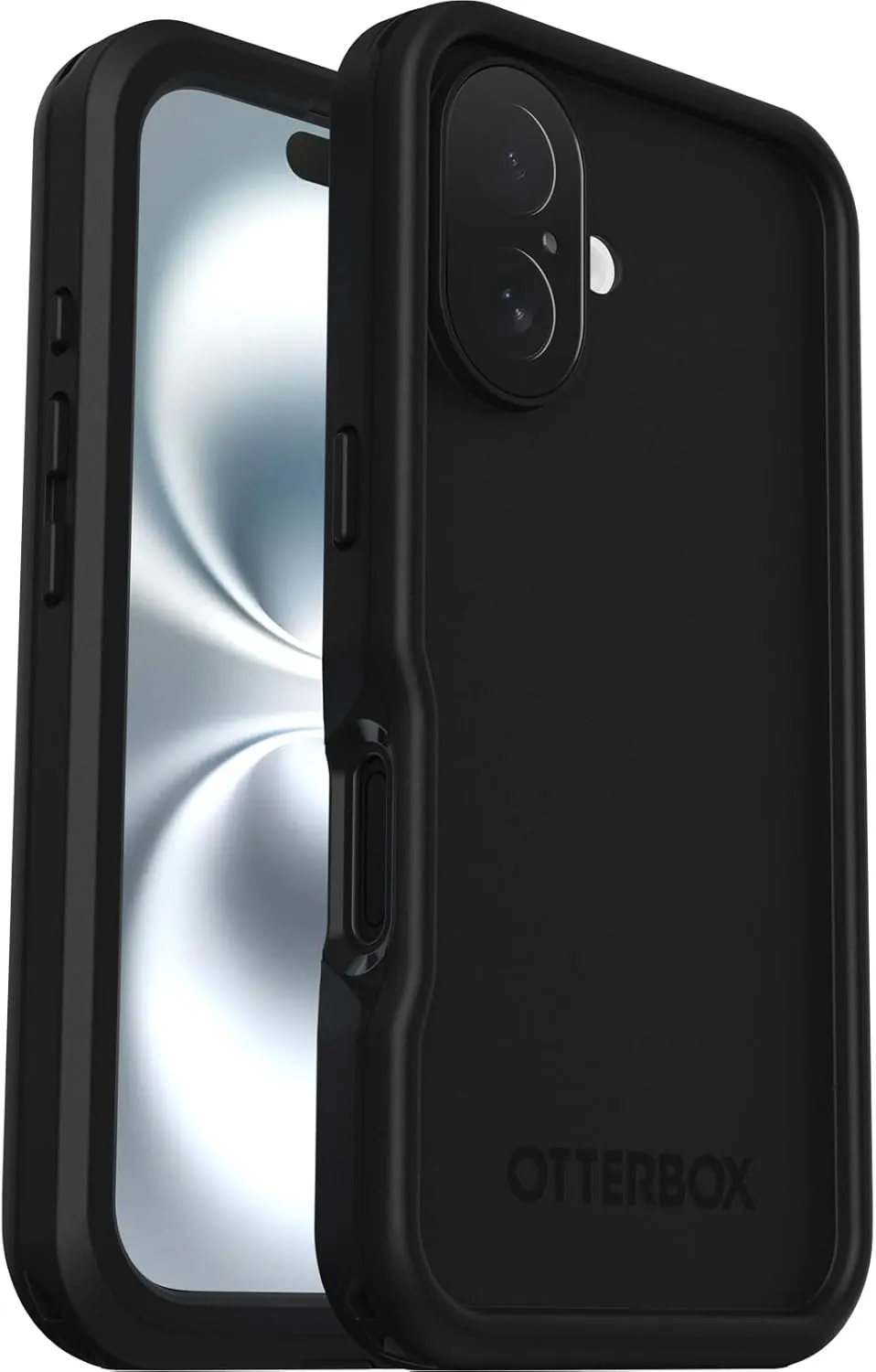 OtterBox iPhone 16 FRĒ Series Waterproof Case with MagSafe (Designed by LifeProof) - Black, Waterproof, 60% Recycled Plastic, Sleek and Stylish