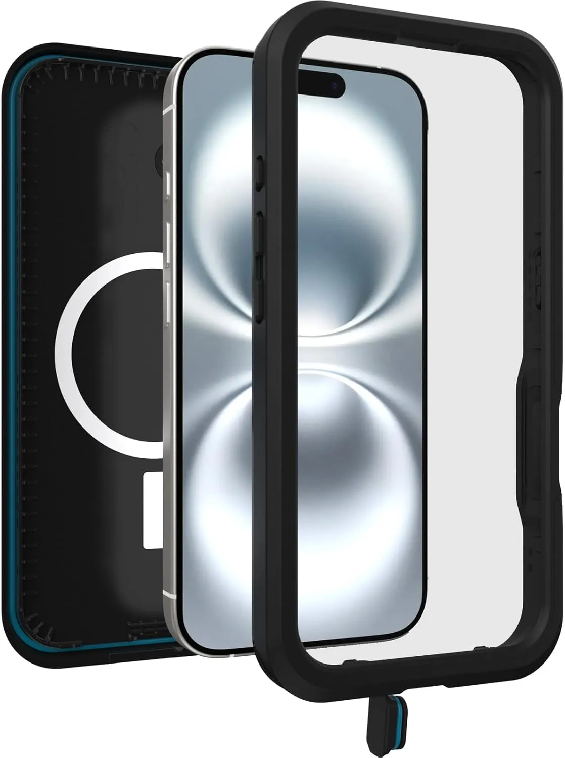 OtterBox iPhone 16 FRĒ Series Waterproof Case with MagSafe (Designed by LifeProof) - Black, Waterproof, 60% Recycled Plastic, Sleek and Stylish