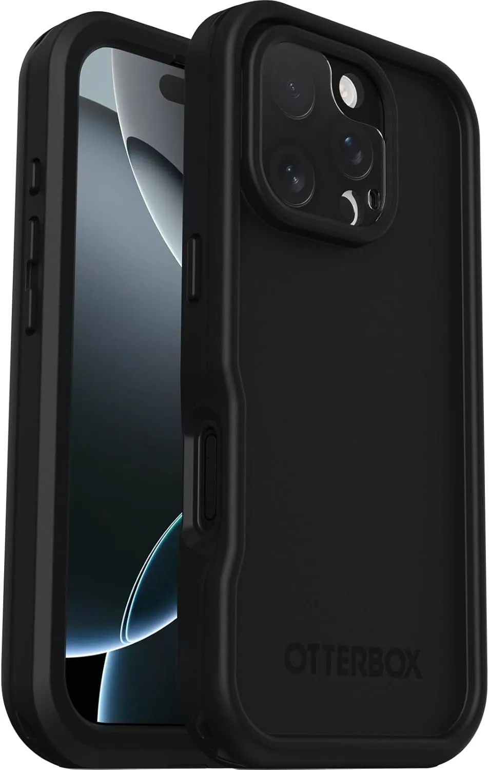 OtterBox iPhone 16 Pro FRĒ Series Waterproof Case with MagSafe (Designed by LifeProof) - Black, Waterproof, 60% Recycled Plastic, Sleek and Stylish