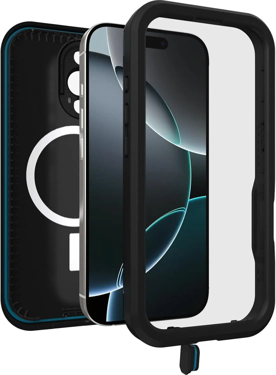 OtterBox iPhone 16 Pro FRĒ Series Waterproof Case with MagSafe (Designed by LifeProof) - Black, Waterproof, 60% Recycled Plastic, Sleek and Stylish