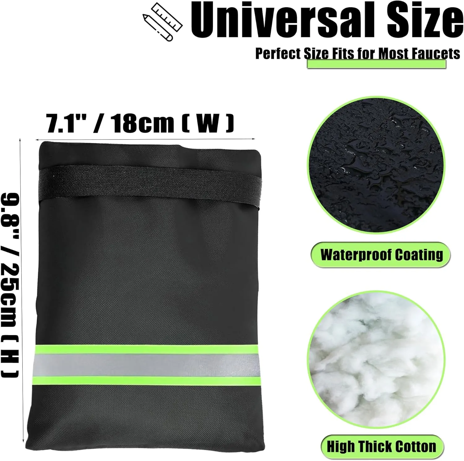 Outdoor Faucet Cover for Winter - Pro 7.1"W x 9.8"H - 6 PACK Outdoor Water Faucet Cover Socks for Winter Freeze Protection Pipe Insulation Reusable Waterproof Insulated Spigot backflow Cover