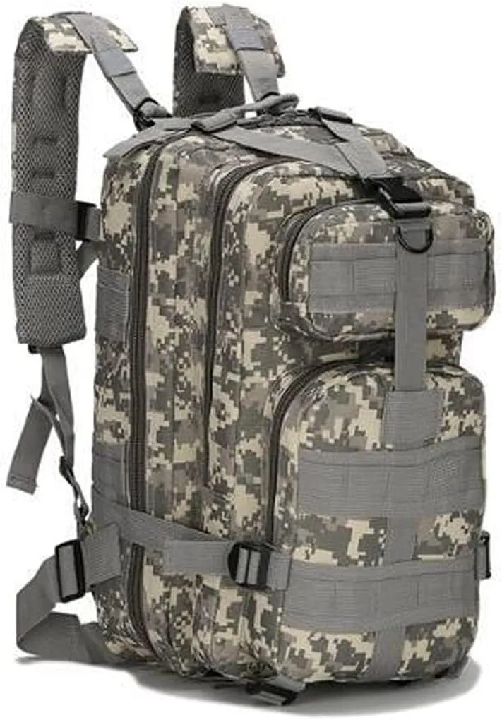 Outdoor Military Rucksack Tactical Backpack, Waterproof Army Assault Pack, Lightweight Hiking Camping Trekking Hunting Bag for Travel (D)