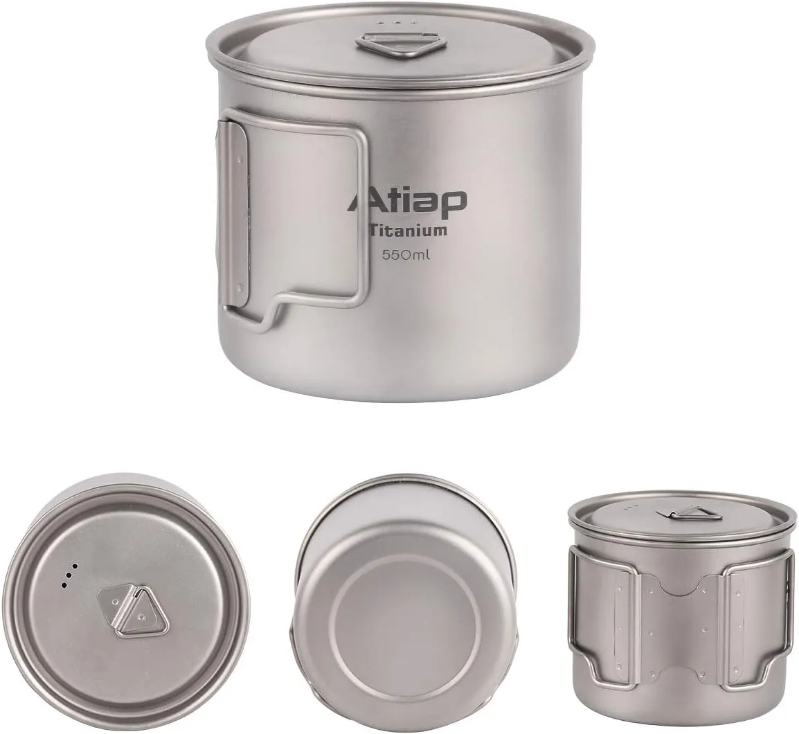Outdoor Titanium Cup Mug Pots Portable Cup Mug Camping Picnic Water Cup Tableware Coffee Tea Pot