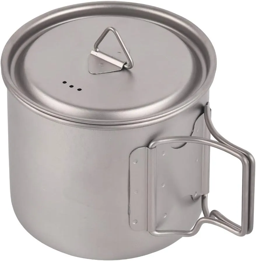 Outdoor Titanium Cup Mug Pots Portable Cup Mug Camping Picnic Water Cup Tableware Coffee Tea Pot