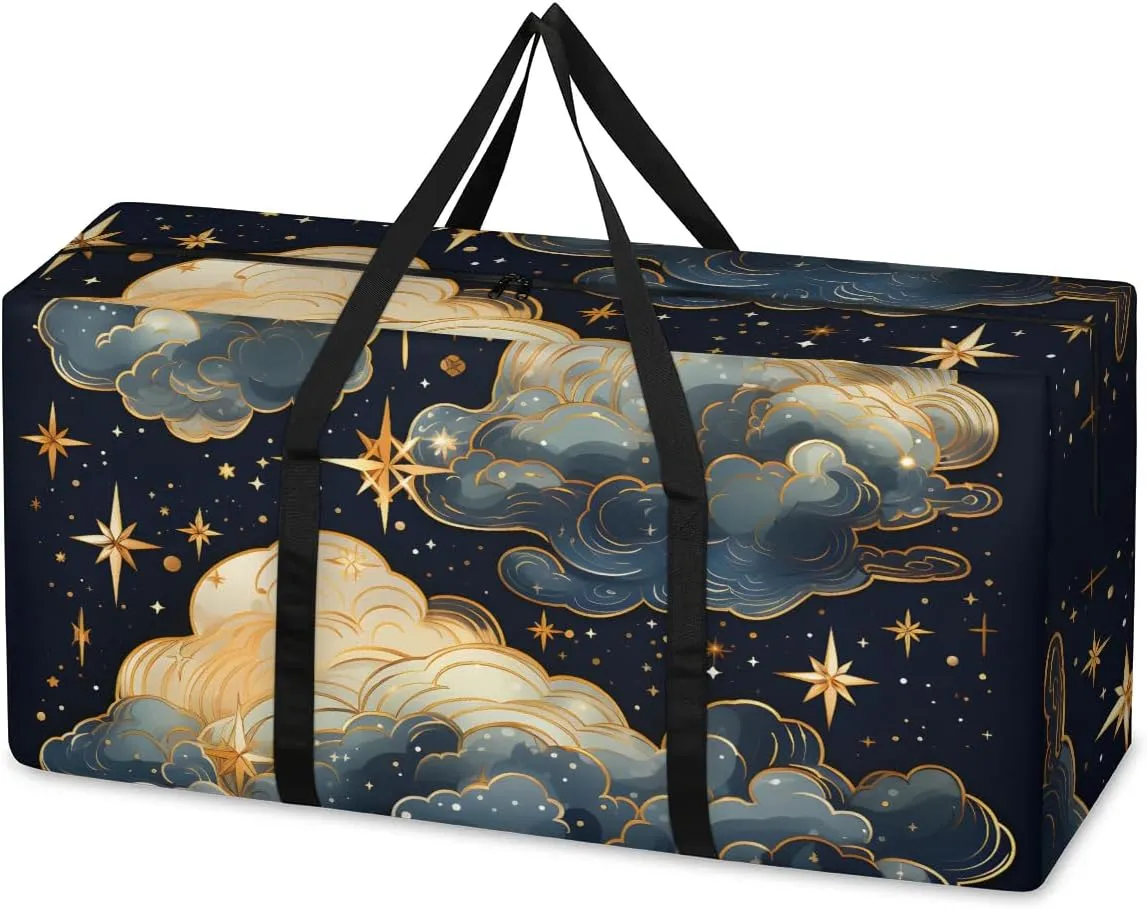 Oversized Moving Bags Cartoon Cloud Stars Waterproof Storage Totes Large Storage Bags for Clothes Packing Bags for Moving Travel & Clothes Storage